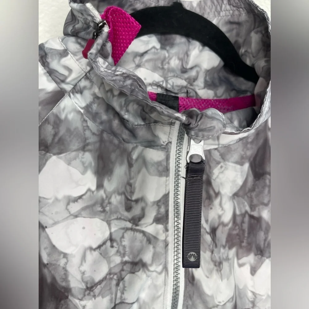 Mondetta Womens Lightweight Watercolor Gray Running Jacket Windbreaker Sz Small